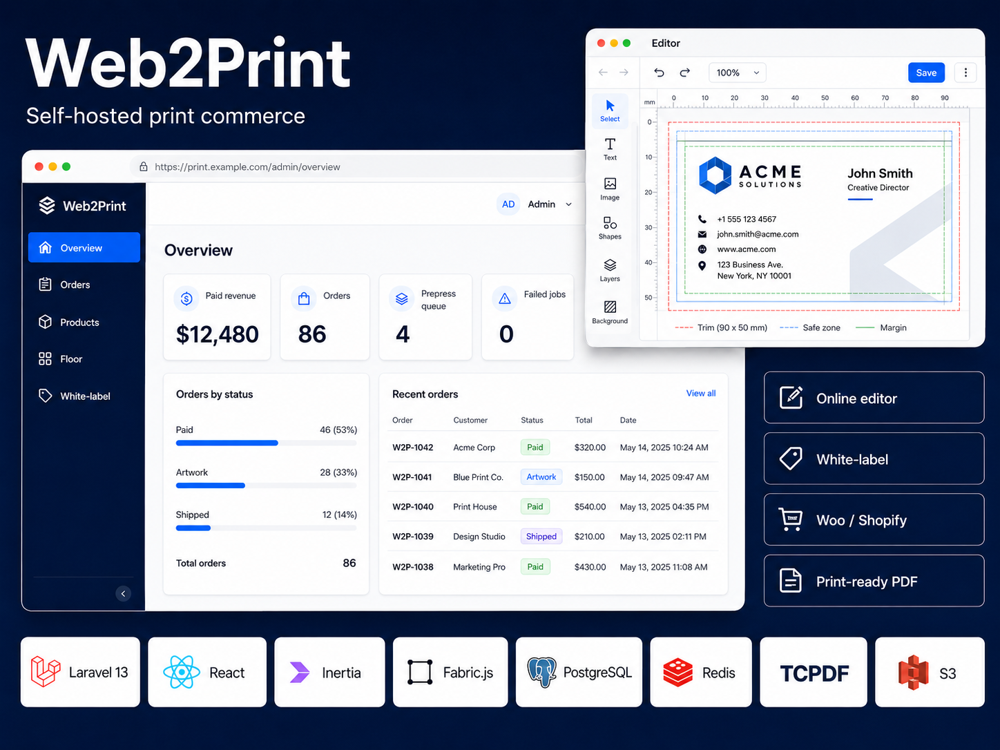 Web2Print product preview