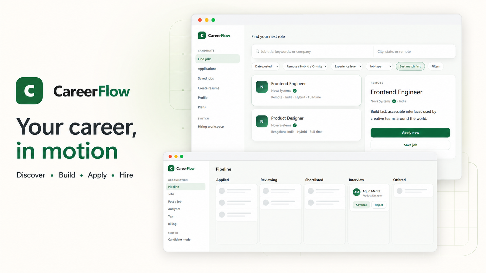 CareerFlow product preview